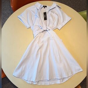 Lulus Light Blue Tie-Back Mini Dress NWT • Size Small • With Pockets!